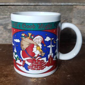 Christmas Coffee Mug - Riviera  Van Beers by Signature - Santa on Roof with Bag
